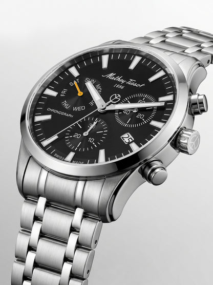Mathey-Tissot Swiss Made Quartz Black Dial Analog Watch - Gents H197CHAN