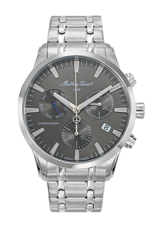 Mathey-Tissot Swiss Made Quartz Grey Dial Analog Watch - Gents H197CHAS