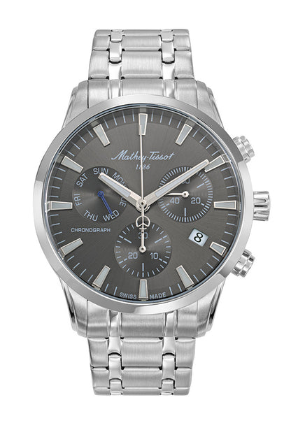 Mathey-Tissot Swiss Made Quartz Grey Dial Analog Watch - Gents H197CHAS