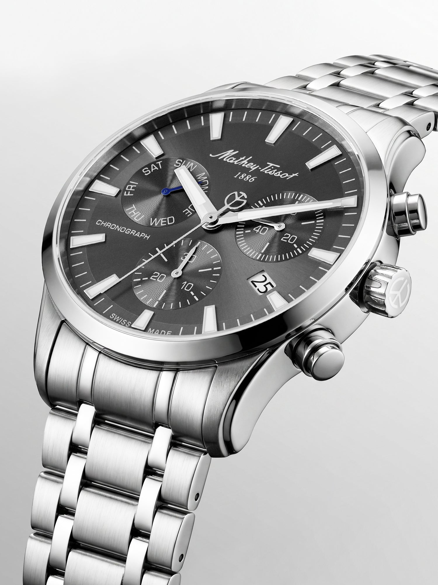 Mathey-Tissot Swiss Made Quartz Grey Dial Analog Watch - Gents H197CHAS