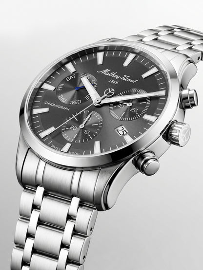 Mathey-Tissot Swiss Made Quartz Grey Dial Analog Watch - Gents H197CHAS