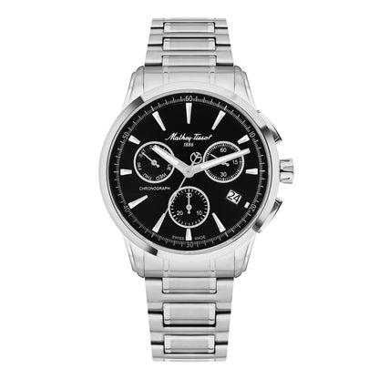 Mathey-Tissot Swis Made Lancelot Chronograph Quartz Black Dial  Gents Watch - H198CHAN