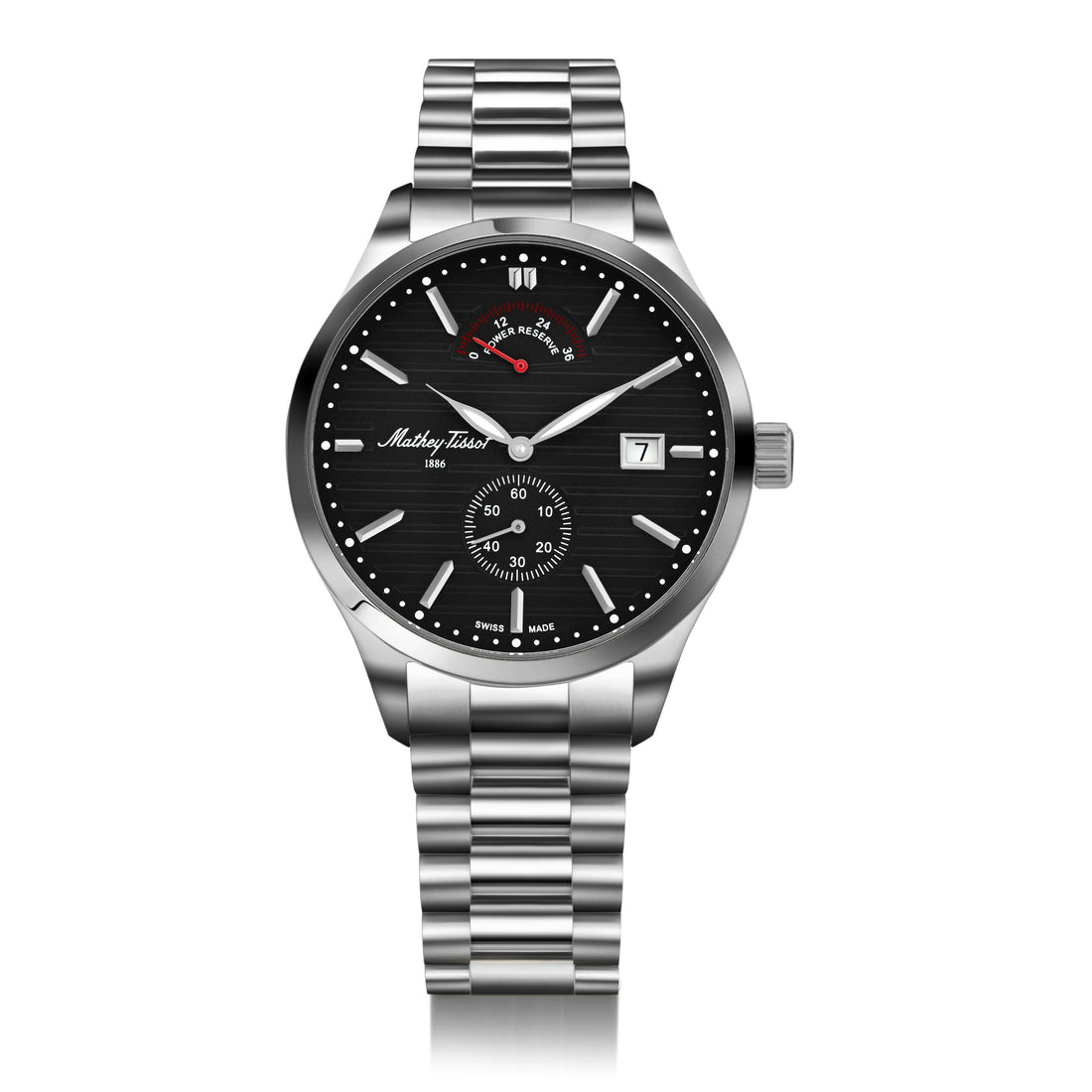 Mathey-Tissot Swiss Made Urban Power Reserve Quartz Black Dial Analog Watch For Gents - H411ATPRAN
