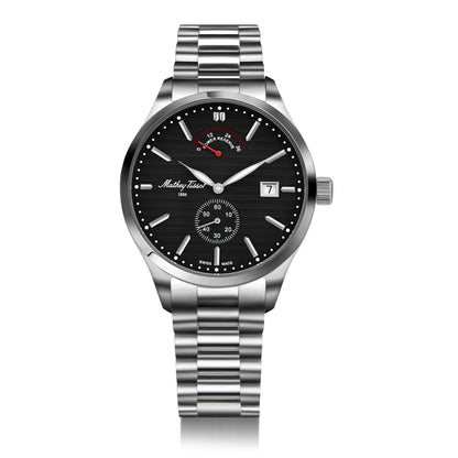 Mathey-Tissot Swiss Made Urban Power Reserve Quartz Black Dial Analog Watch For Gents - H411ATPRAN