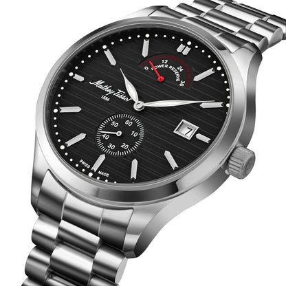 Mathey-Tissot Swiss Made Urban Power Reserve Quartz Black Dial Analog Watch For Gents - H411ATPRAN