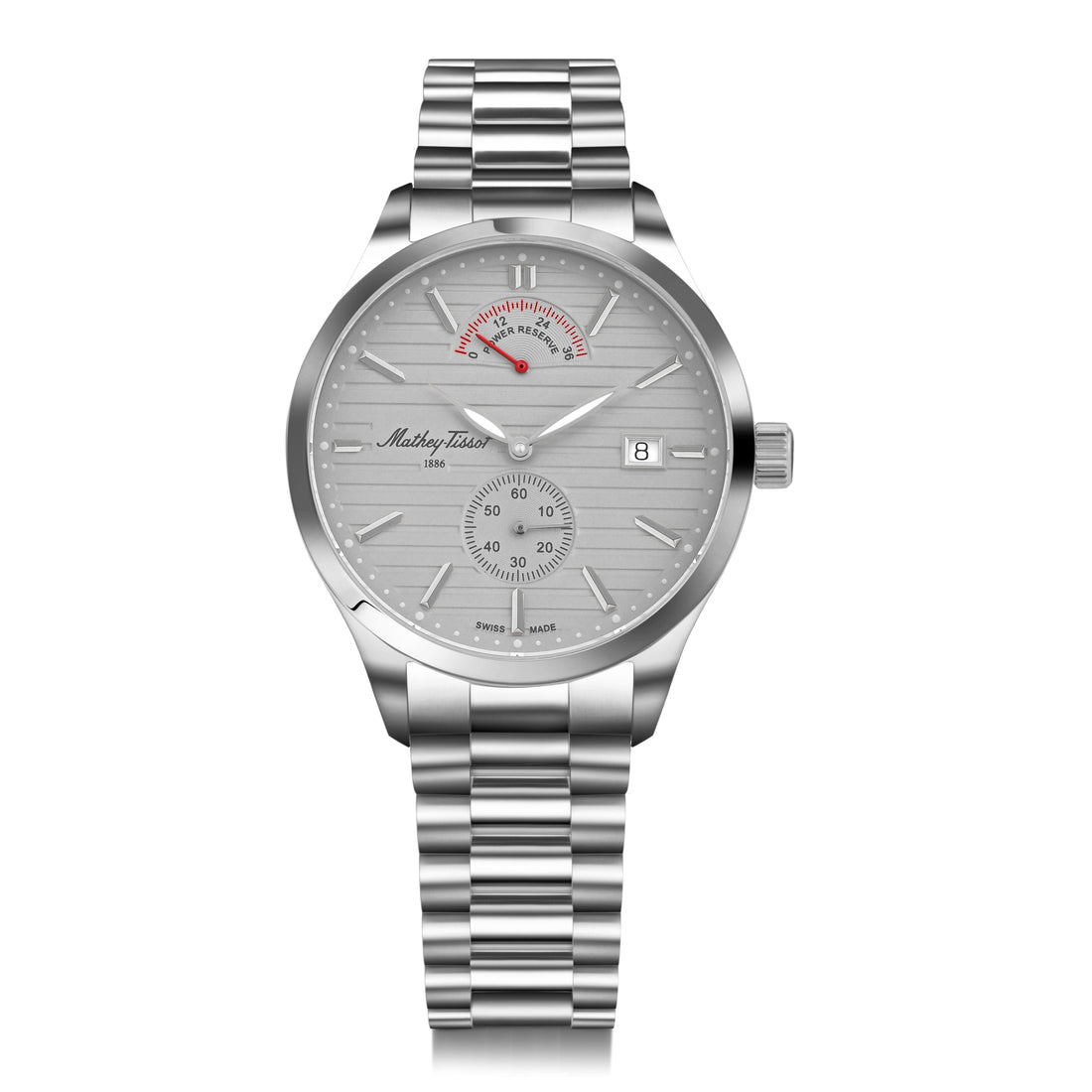 Mathey-Tissot Swiss Made Urban Power Reserve Quartz Grey Dial Analog Watch For Gents - H411ATPRAS