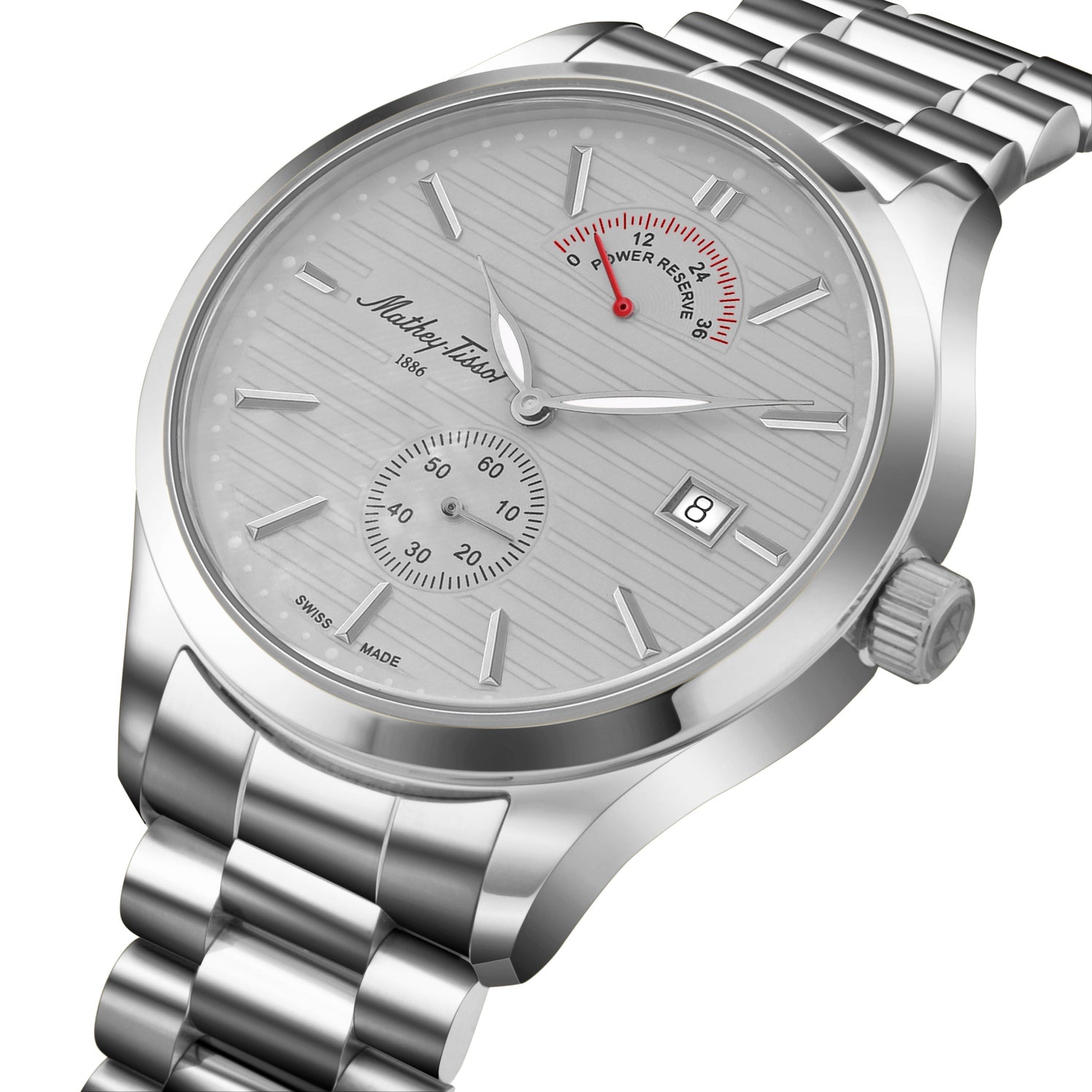 Mathey-Tissot Swiss Made Urban Power Reserve Quartz Grey Dial Analog Watch For Gents - H411ATPRAS