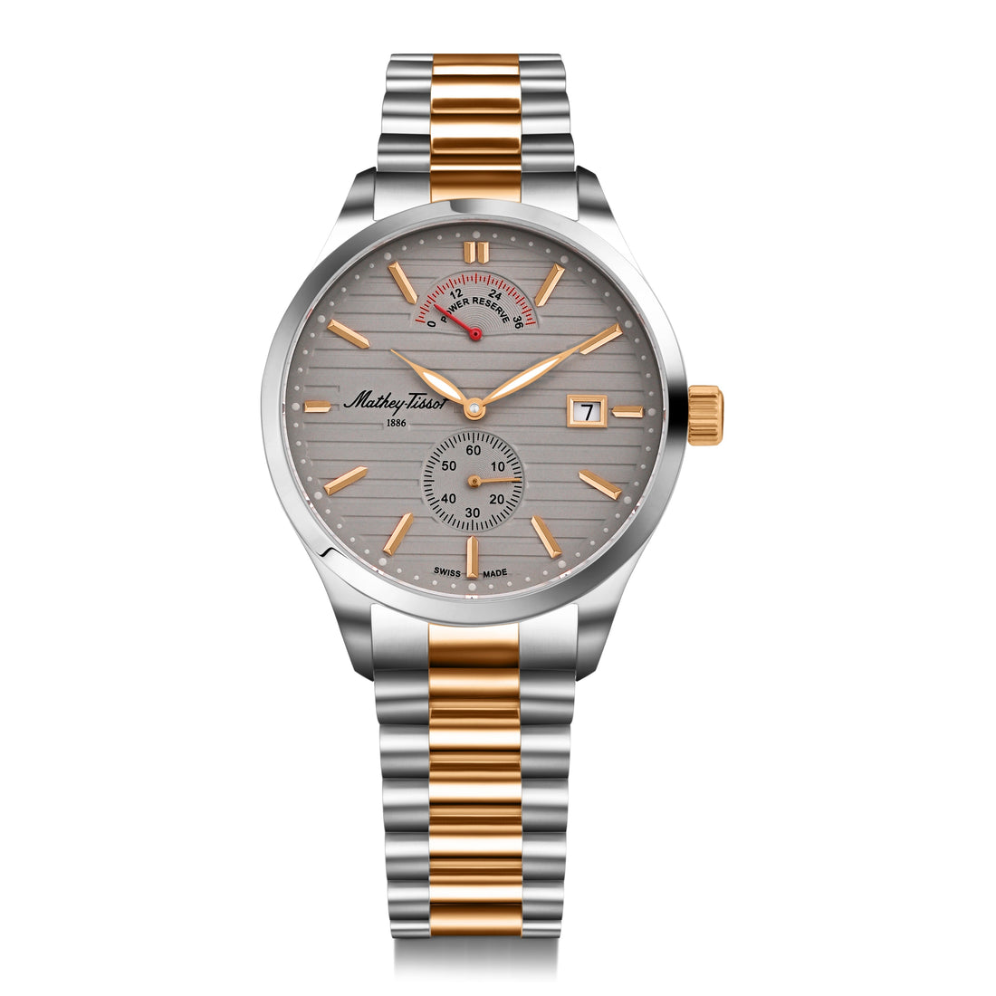 Mathey-Tissot Swiss Made Urban Power Reserve Quartz Grey Dial Analog Watch For Gents - H411ATPRRS