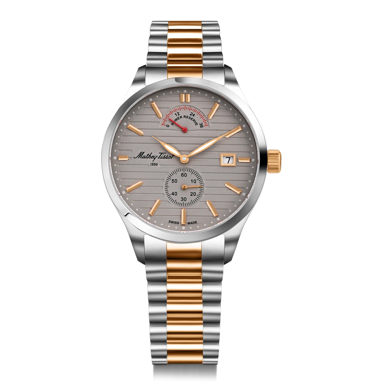 Mathey-Tissot Swiss Made Urban Power Reserve Quartz Grey Dial Analog Watch For Gents - H411ATPRRS