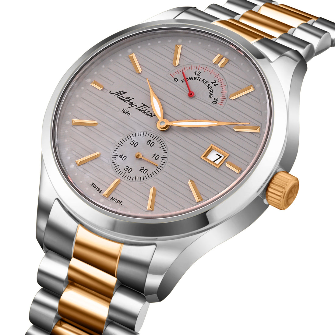 Mathey-Tissot Swiss Made Urban Power Reserve Quartz Grey Dial Analog Watch For Gents - H411ATPRRS