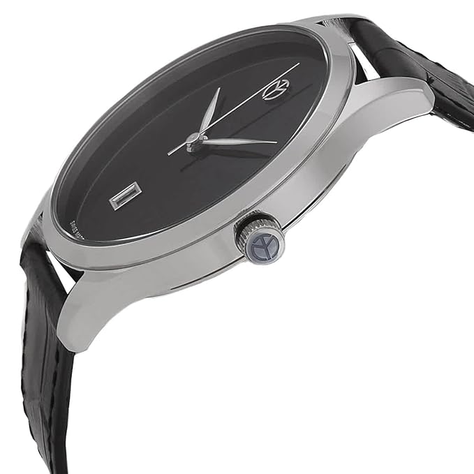 Mathey-Tissot Leather Swiss Made Black Dial Analog Watch For Men- H411NM