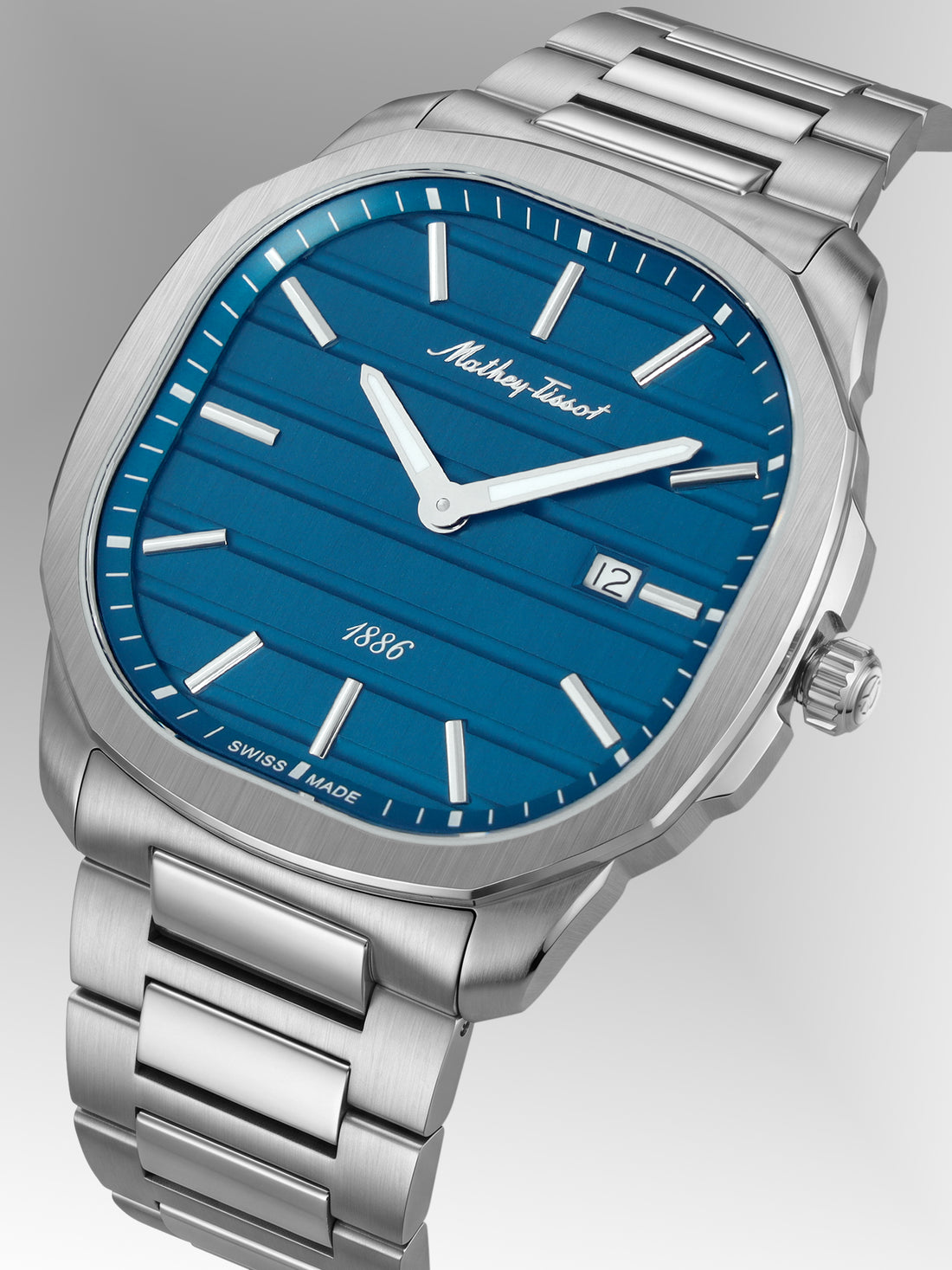 Mathey-Tissot Swiss Made Quartz Blue Dial Analog Watch For -Gents H413ABU