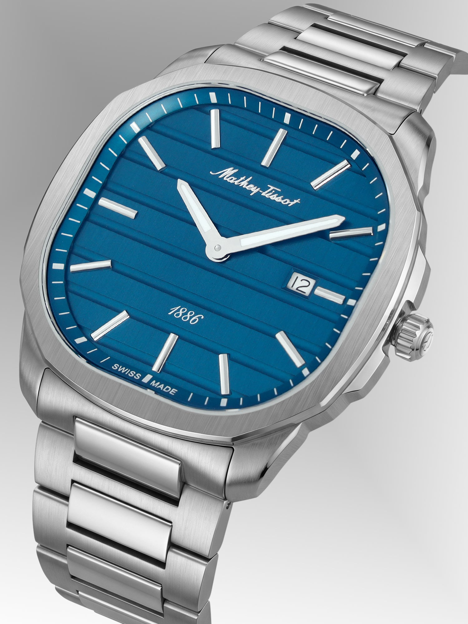 Mathey-Tissot Swiss Made Quartz Blue Dial Analog Watch For -Gents H413ABU