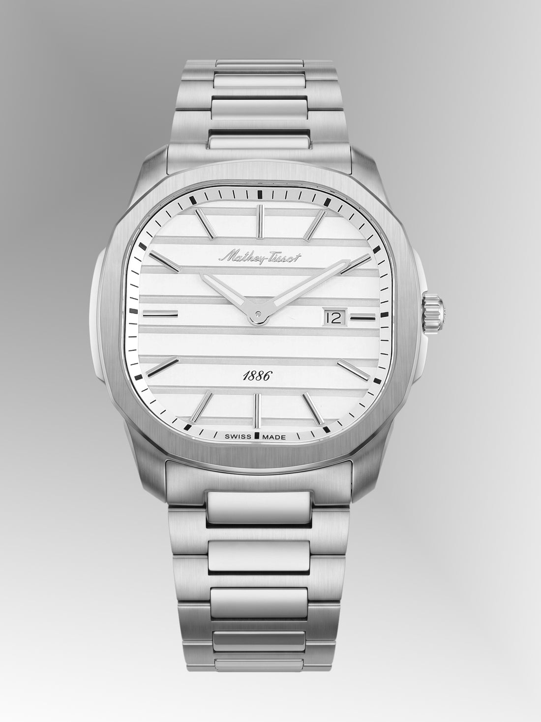 Mathey-Tissot Swiss Made Quartz White Dial Analog Watch For -Gents H413AI