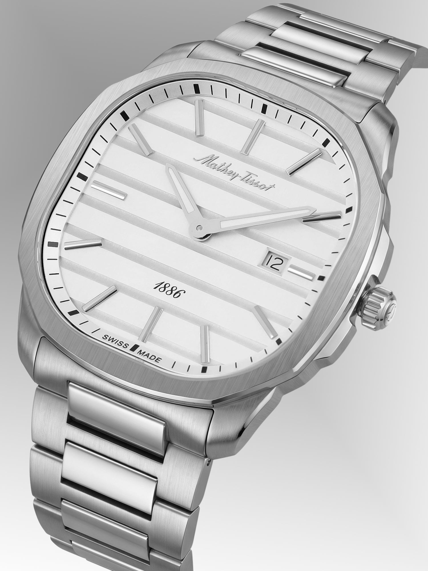 Mathey-Tissot Swiss Made Quartz White Dial Analog Watch For -Gents H413AI