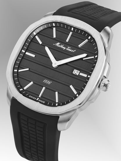 Mathey-Tissot Swiss Made Quartz Black Dial Analog Watch For -Gents H413ALN