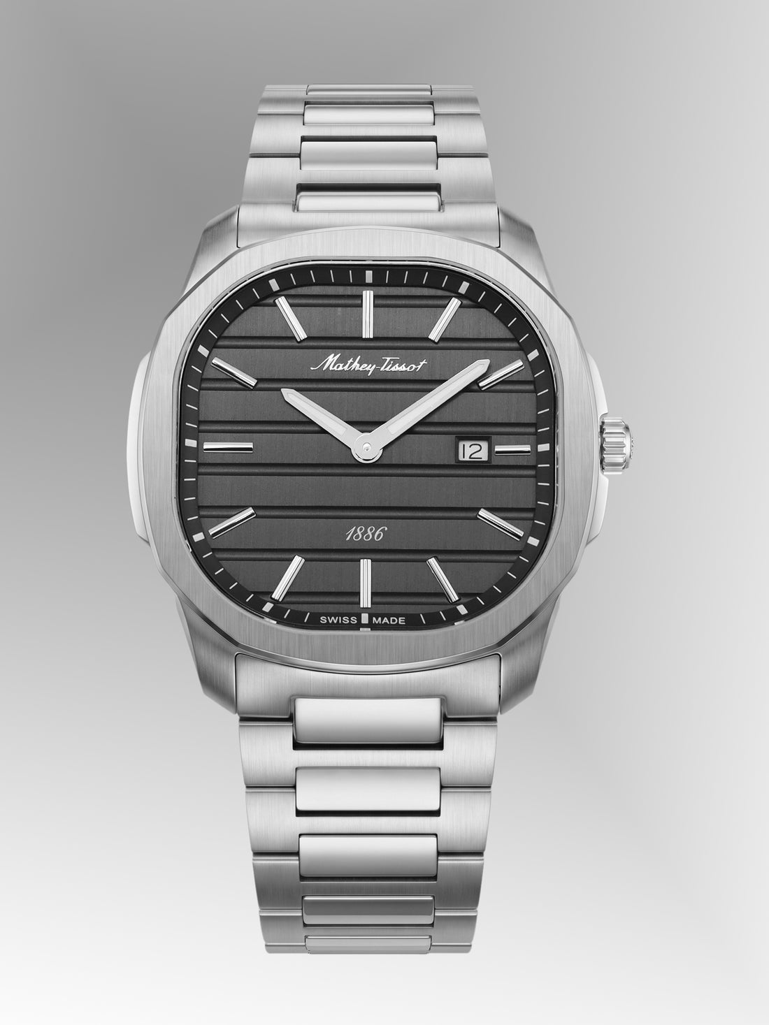 Mathey-Tissot Swiss Made Quartz Black Dial Analog Watch For -Gents H413AN