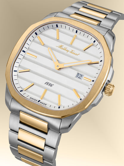Mathey-Tissot Swiss Made Quartz White Dial Analog Watch For -Gents H413BI
