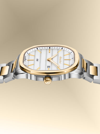 Mathey-Tissot Swiss Made Quartz White Dial Analog Watch For -Gents H413BI
