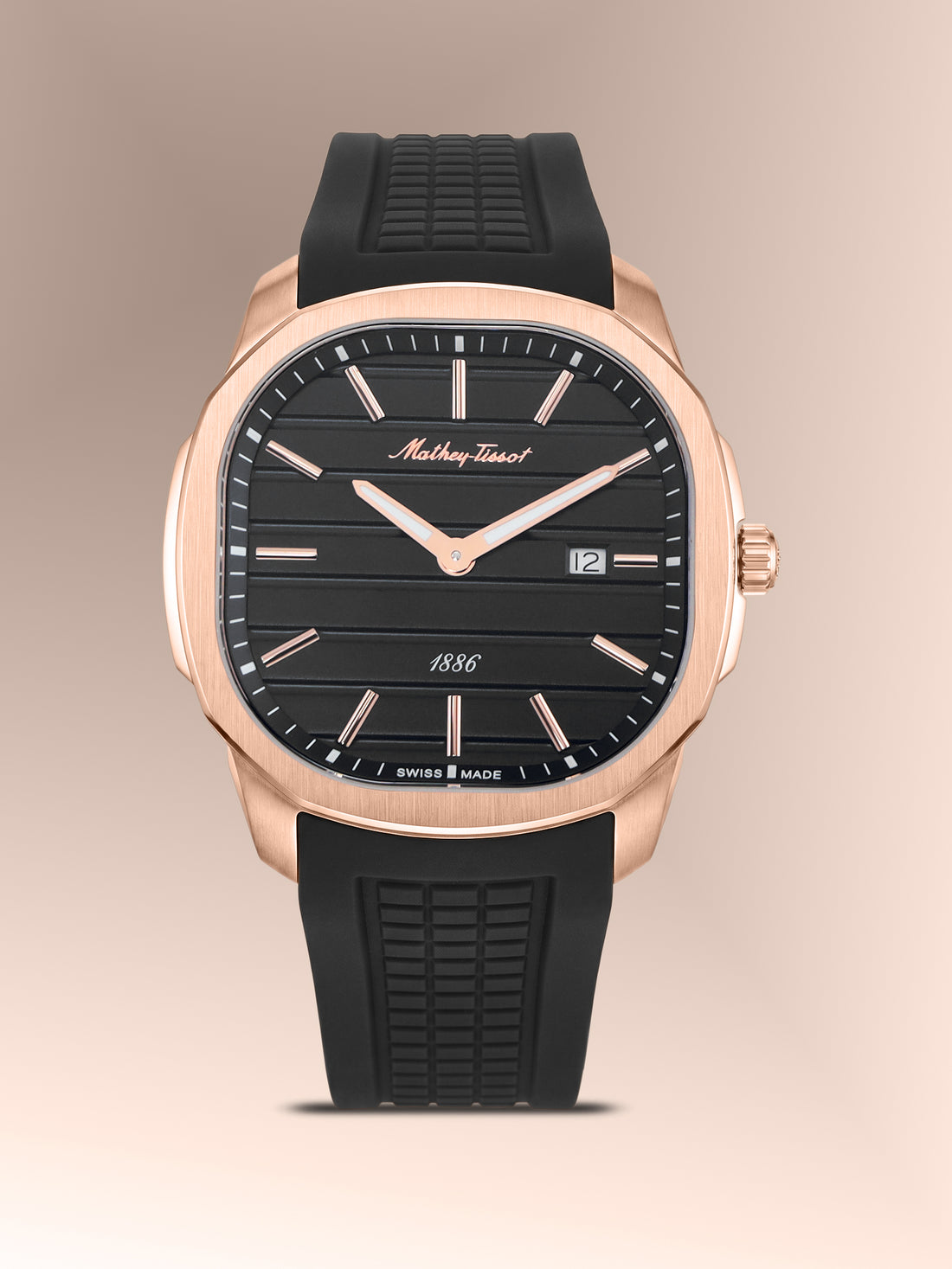 Mathey-Tissot Swiss Made Quartz Black Dial Analog Watch For -Gents H413PLN