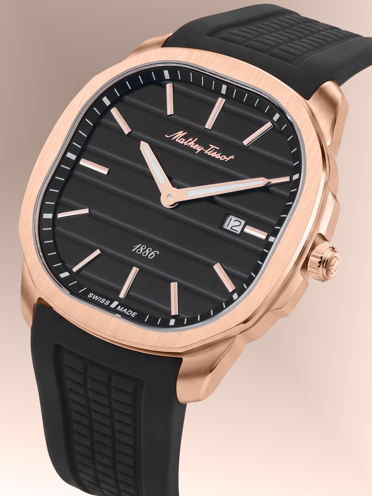 Mathey-Tissot Swiss Made Quartz Black Dial Analog Watch For -Gents H413PLN