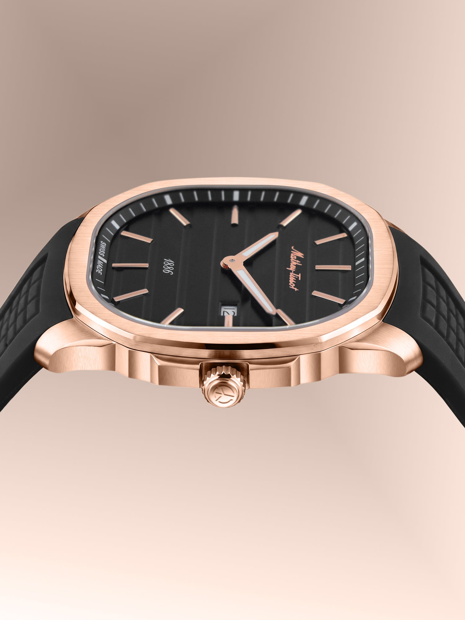 Mathey-Tissot Swiss Made Quartz Black Dial Analog Watch For -Gents H413PLN