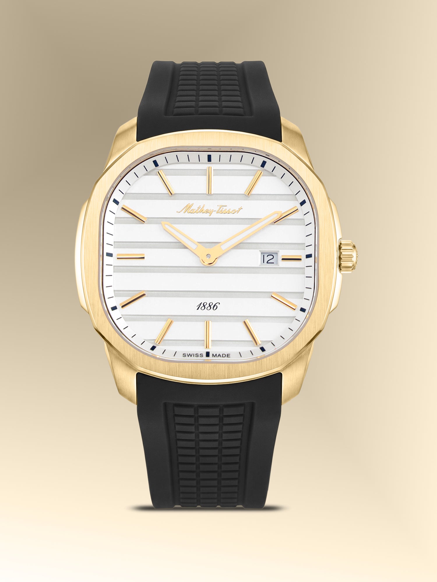 Mathey-Tissot Swiss Made Quartz White Dial Analog Watch For -Gents H413PLYI