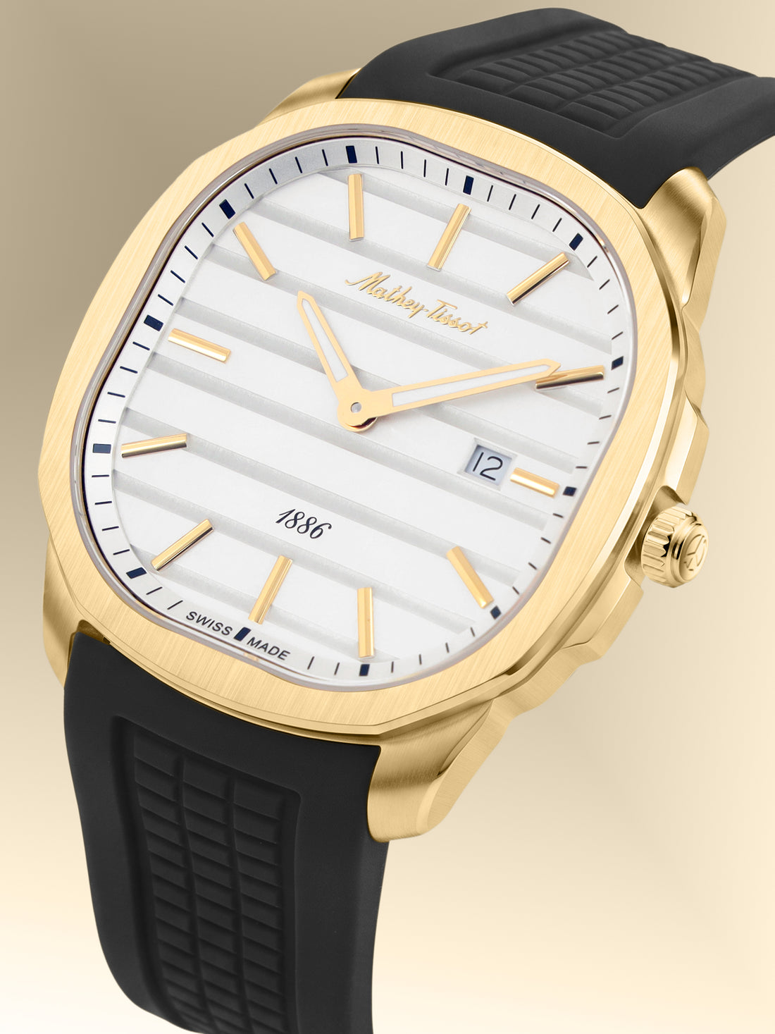 Mathey-Tissot Swiss Made Quartz White Dial Analog Watch For -Gents H413PLYI