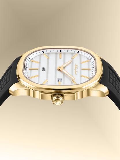 Mathey-Tissot Swiss Made Quartz White Dial Analog Watch For -Gents H413PLYI