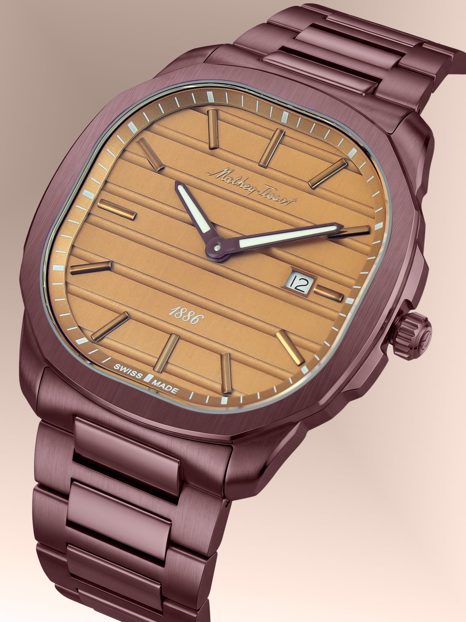 Mathey-Tissot Swiss Made Quartz Brown Dial Analog Watch For -Gents H413PM