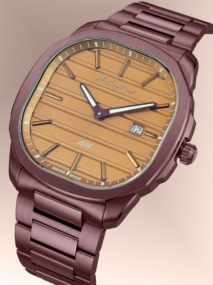 Mathey-Tissot Swiss Made Quartz Brown Dial Analog Watch For -Gents H413PM