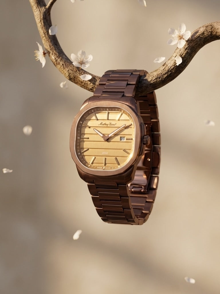 Mathey-Tissot Swiss Made Quartz Brown Dial Analog Watch For -Gents H413PM