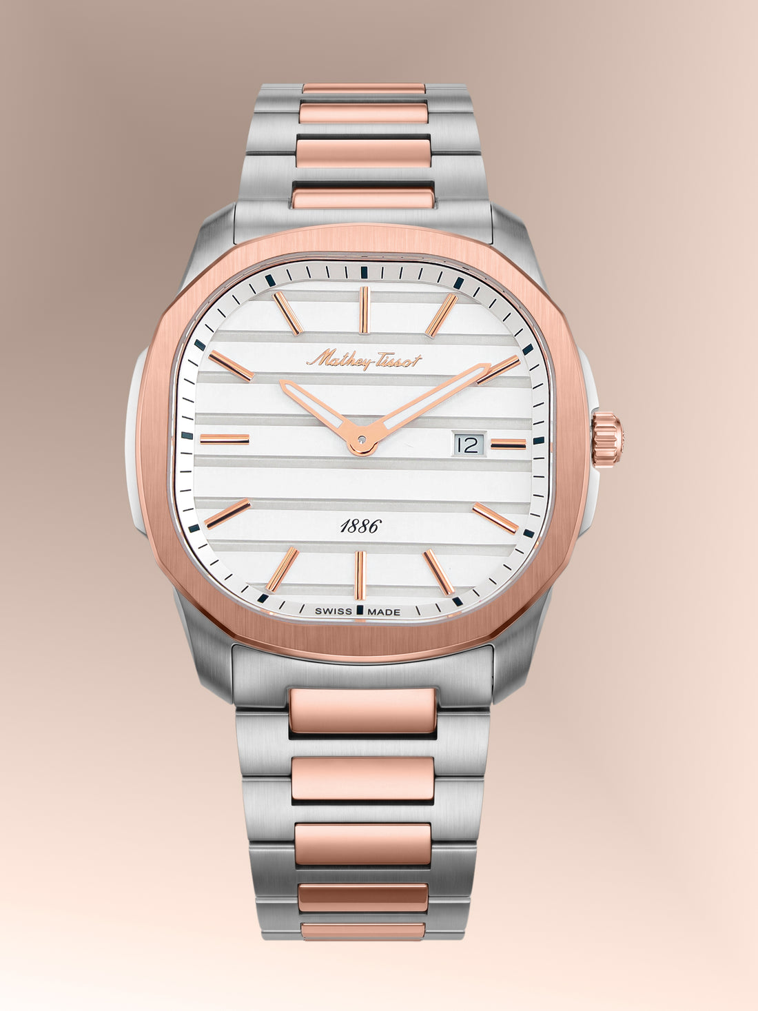 Mathey-Tissot Swiss Made Quartz White Dial Analog Watch For -Gents H413RA