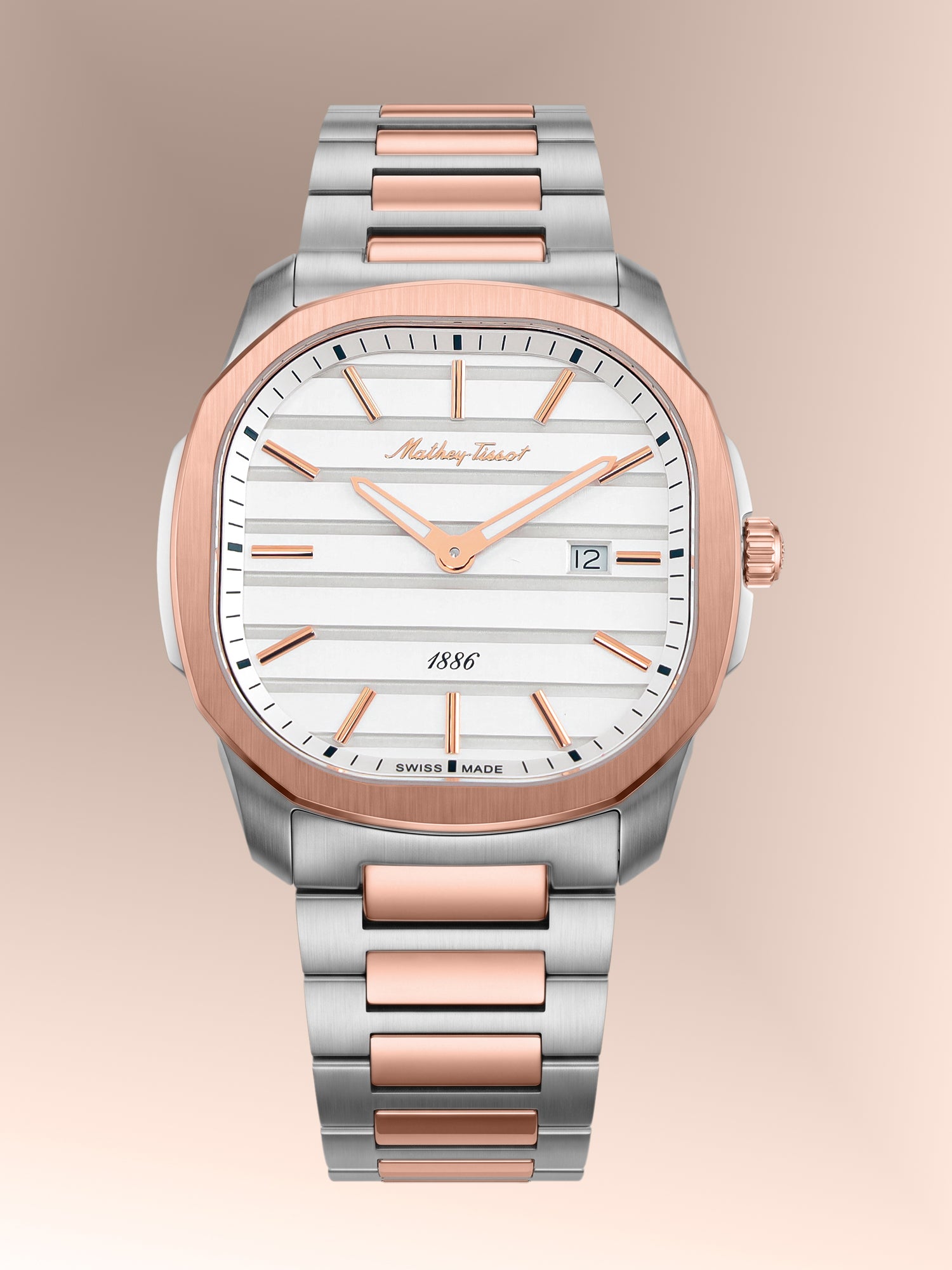 Mathey-Tissot Swiss Made Quartz White Dial Analog Watch For -Gents H413RA