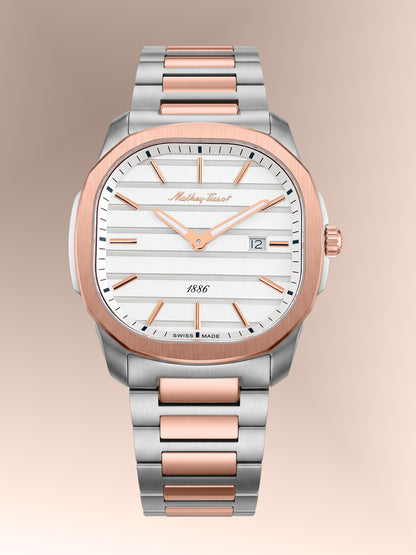 Mathey-Tissot Swiss Made Quartz White Dial Analog Watch For -Gents H413RA
