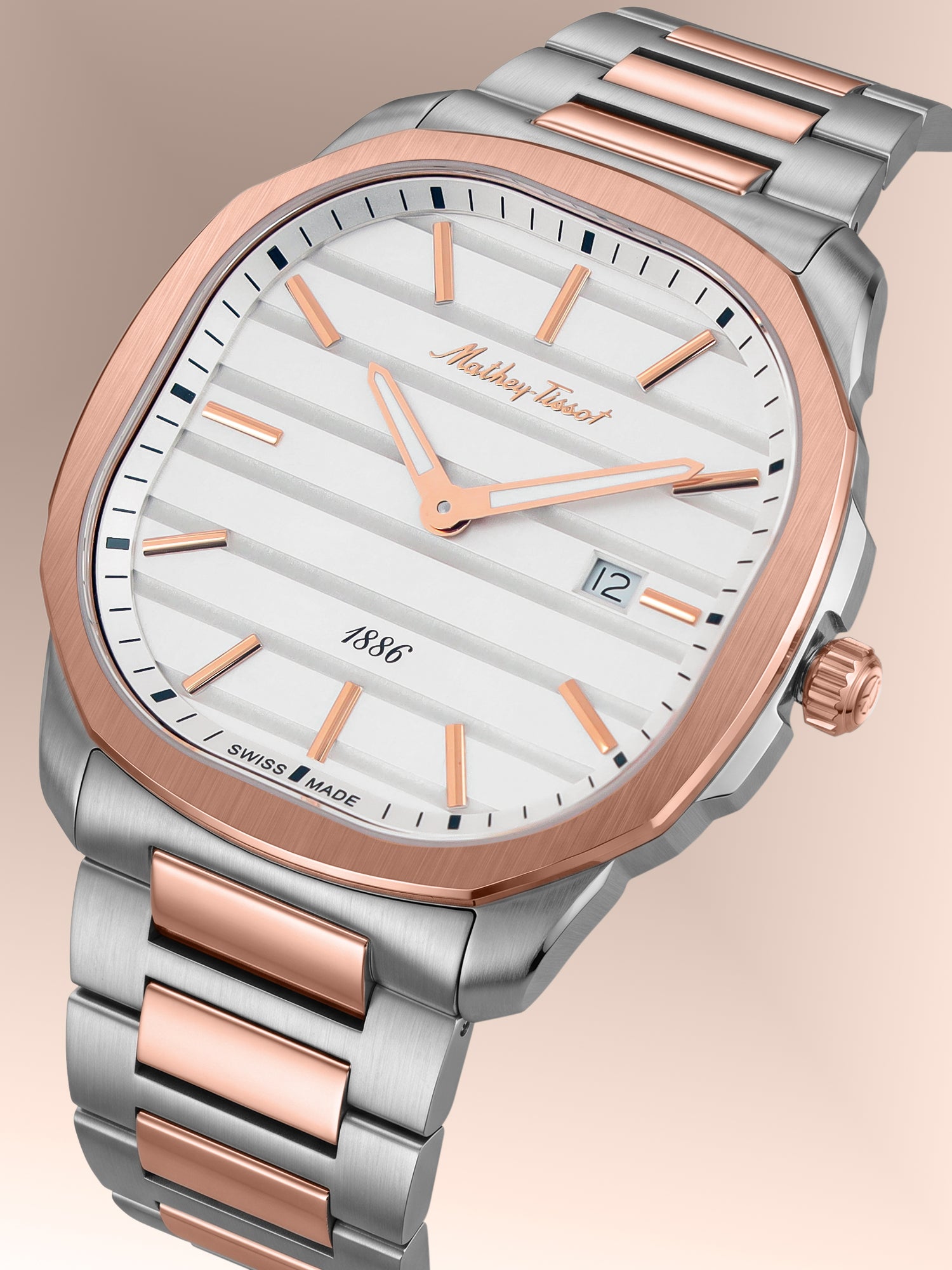 Mathey-Tissot Swiss Made Quartz White Dial Analog Watch For -Gents H413RA
