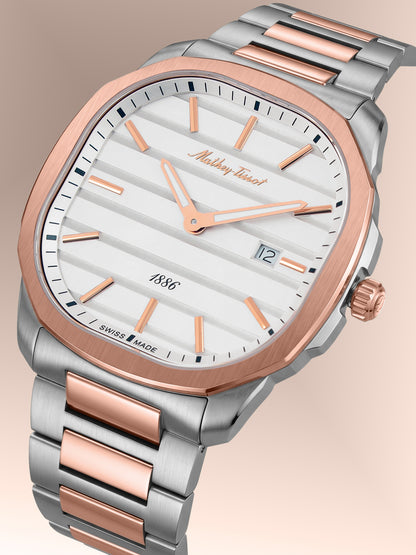 Mathey-Tissot Swiss Made Quartz White Dial Analog Watch For -Gents H413RA