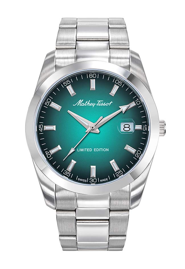Mathey-Tissot Mathy Sunray Swiss Made Quartz Green Dial Watch For - Gents H451VEN
