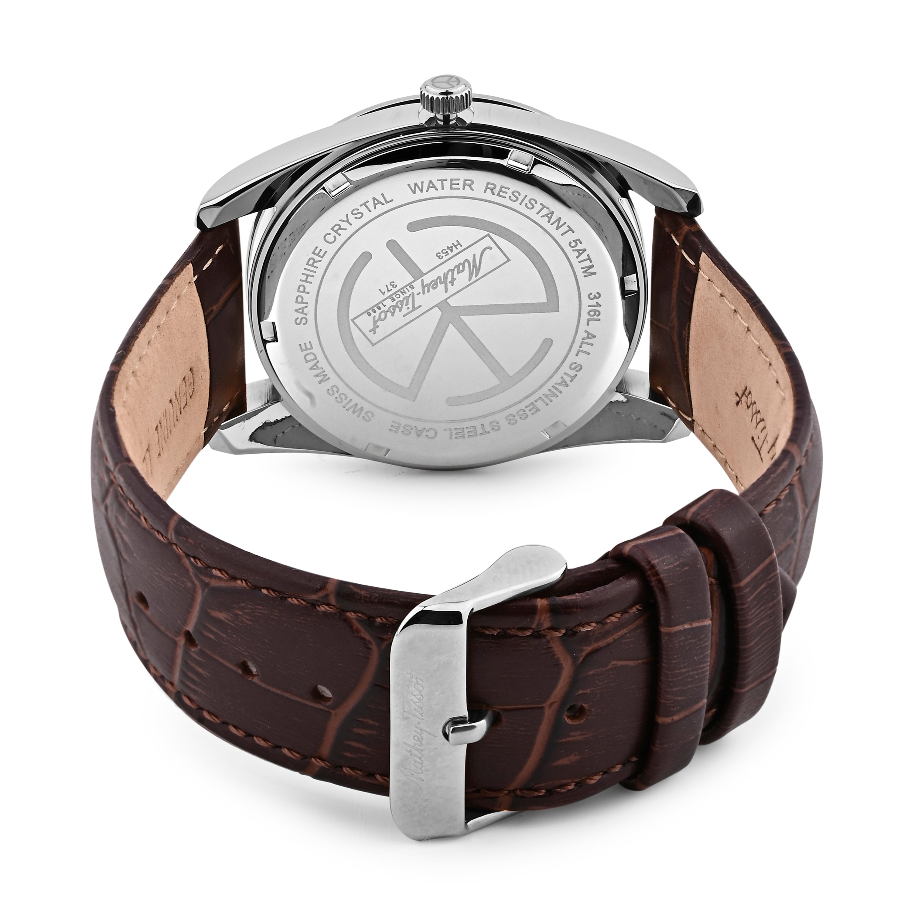 Mathey-Tissot Swiss Made Mathy I Day-Date Quatrz White Dial Analog Watch For Gents - H453ALS