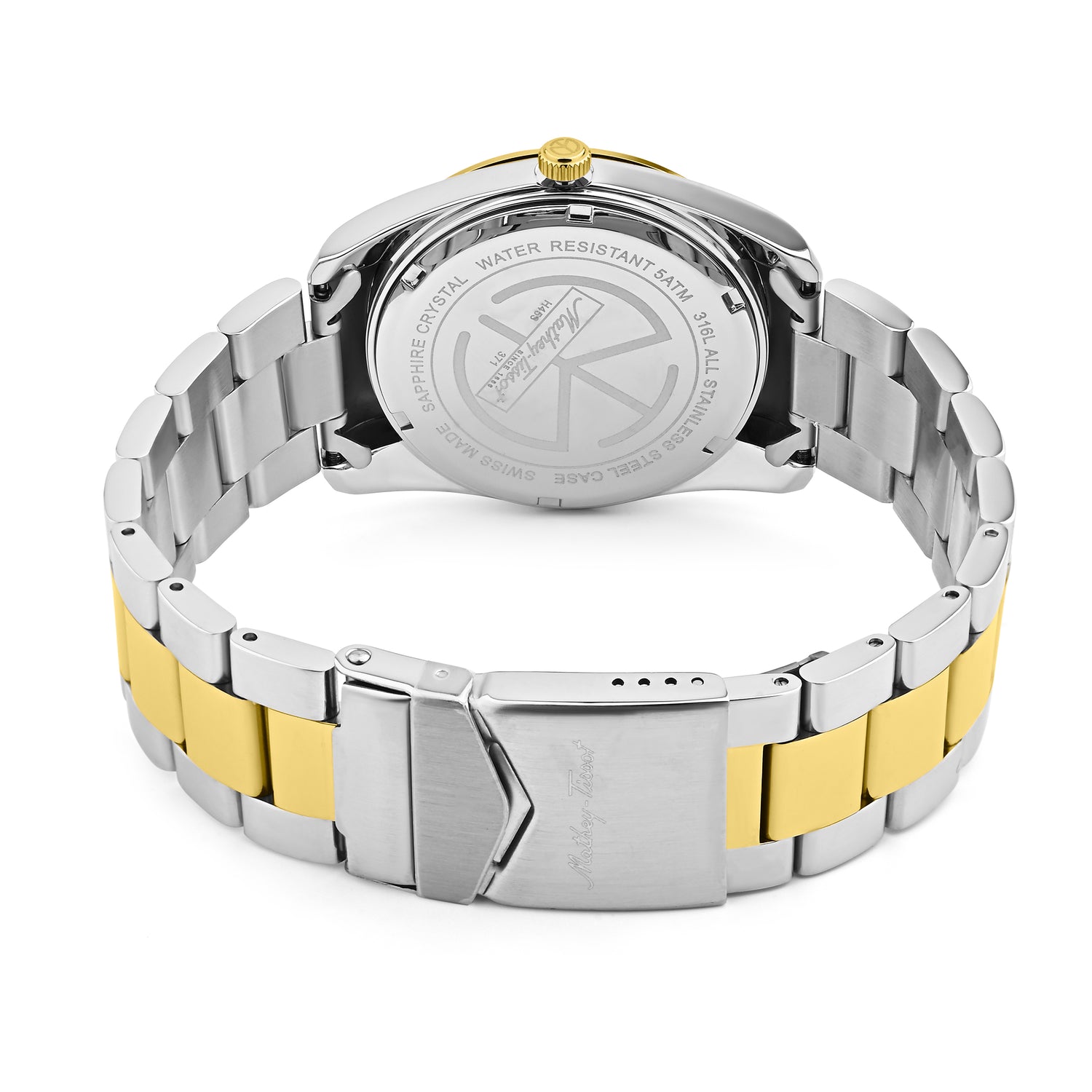 Mathey-Tissot Swiss Made Mathy I Day-Date Quatrz White Dial Analog Watch For Gents - H453BI