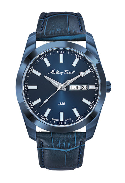 Mathey-Tissot Swiss Made Quartz Blue Dial Analog Watch - Gents H453BULM