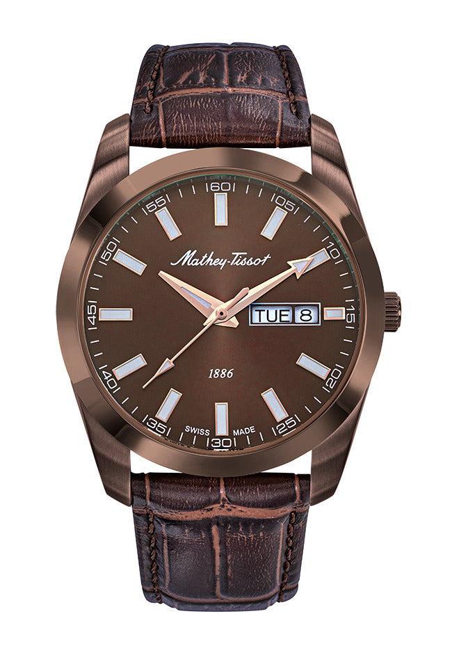 Mathey-Tissot Swiss Made Quartz Brown Dial Analog Watch - Gents H453MLM