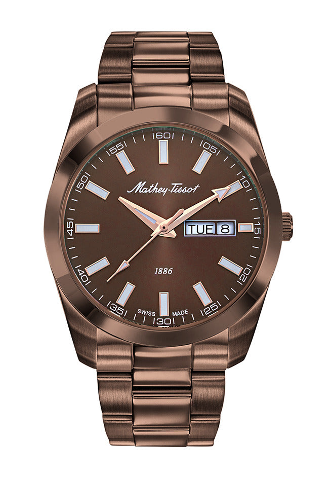 Mathey-Tissot Swiss Made Quartz Brown Dial Analog Watch - Gents H453MM