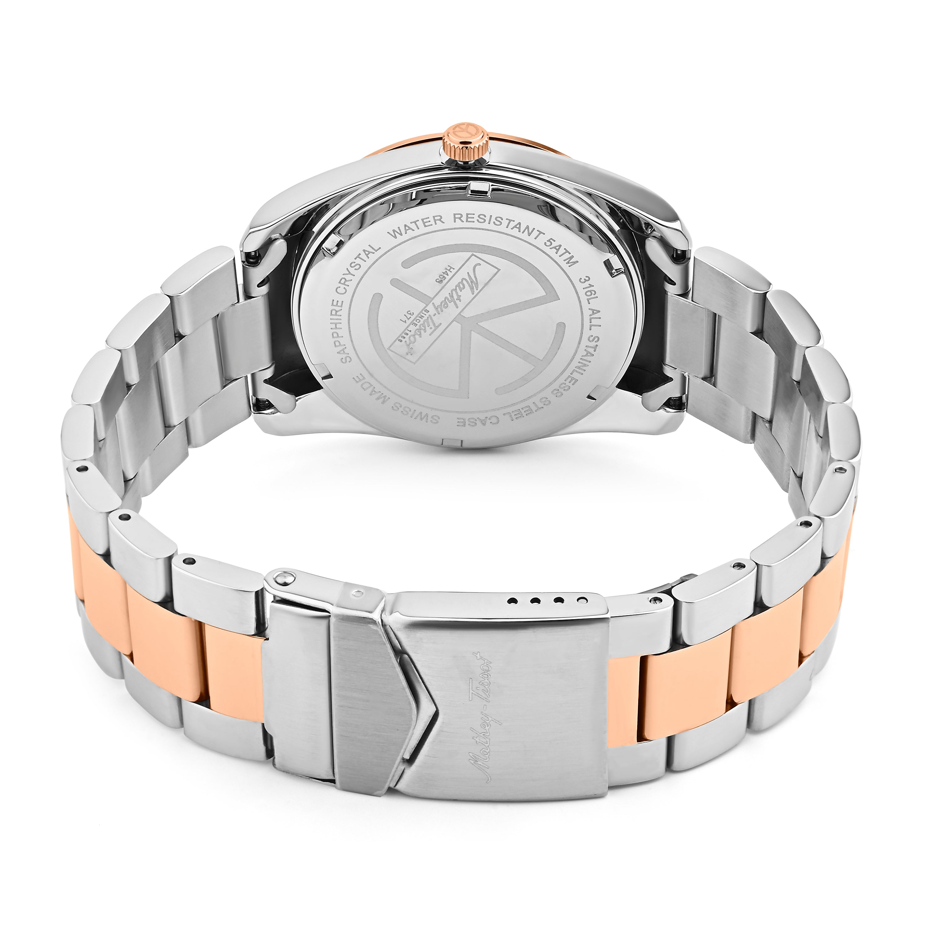 Mathey-Tissot Swiss Made Mathy I Day-Date Quatrz White Dial Analog Watch For Gents - H453RI