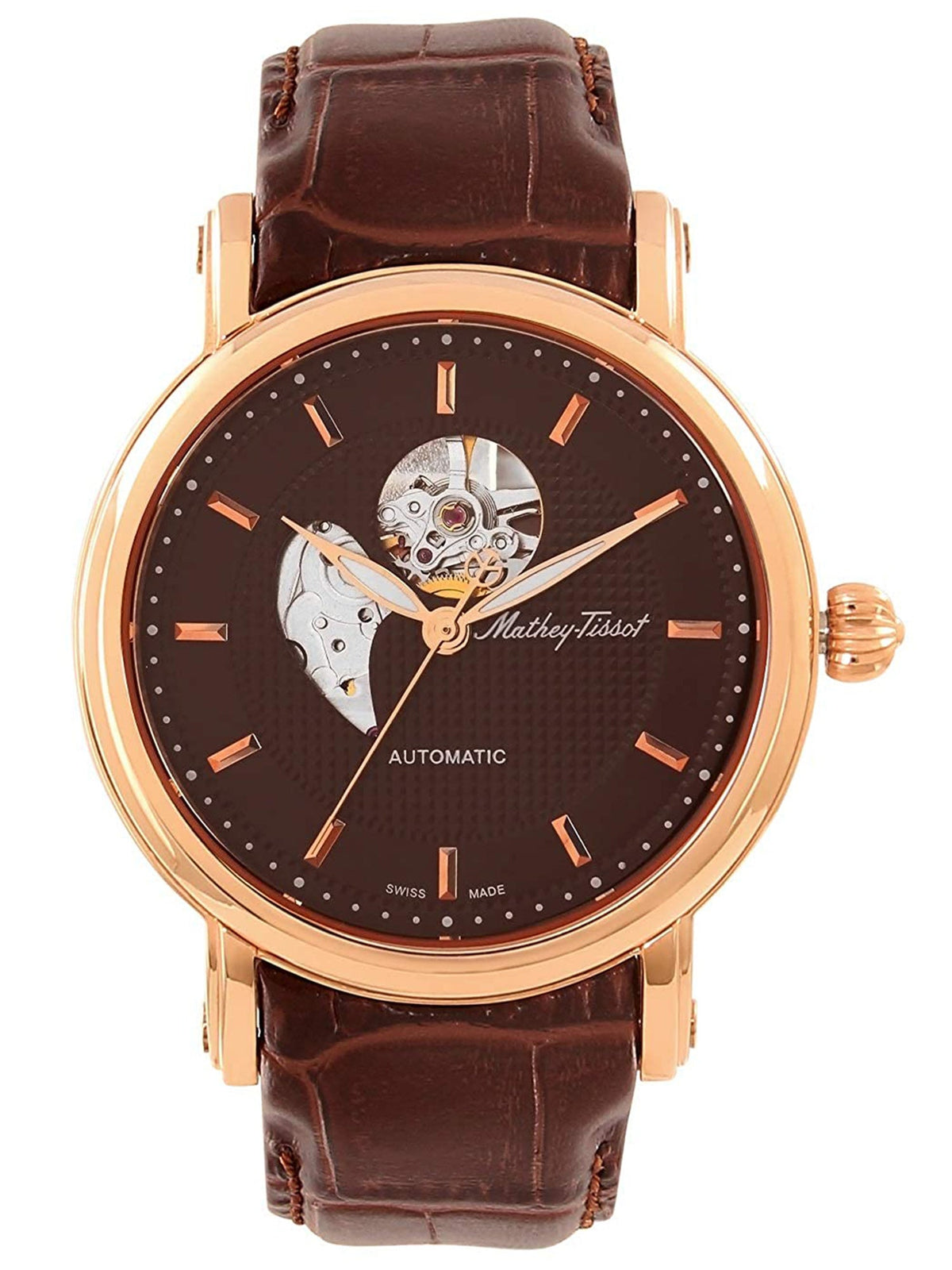 Mathey-Tissot Skeleton Analog Brown Dial Men&
