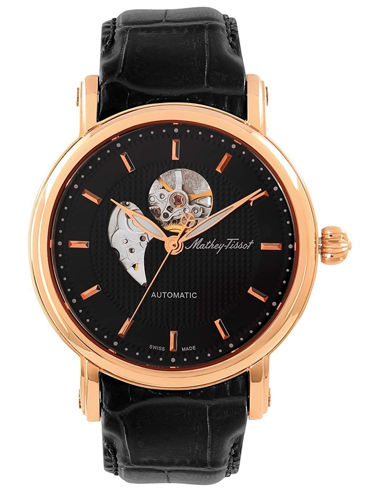 Mathey-Tissot Skeleton Analog Black Dial Men&