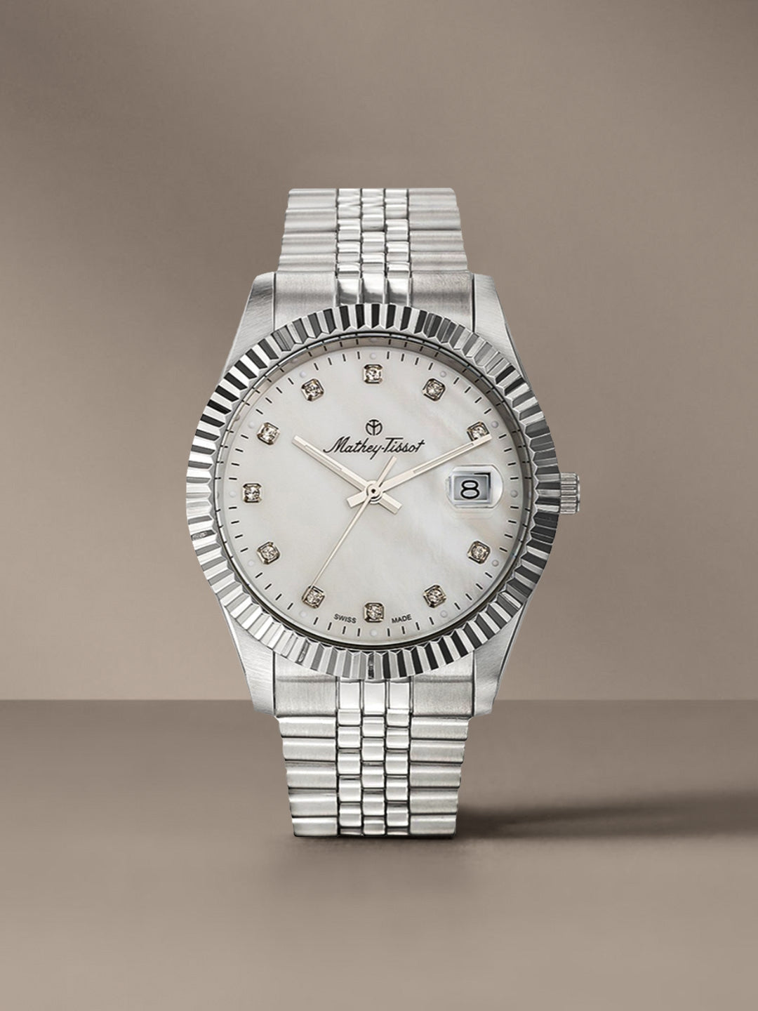 Mathey-Tissot Swiss Made Analog Mother of Pearl Dial Watch For Men - H710AI