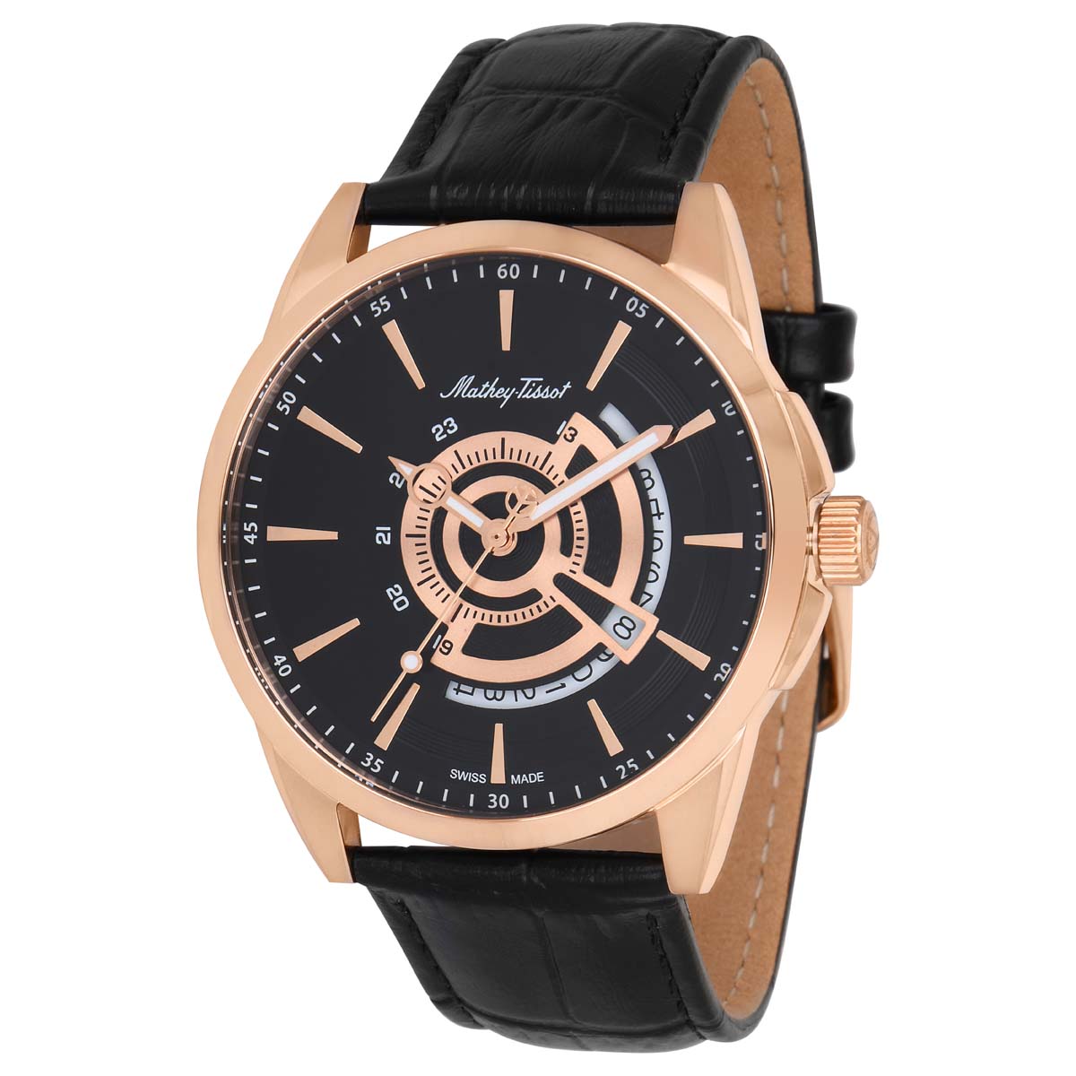 Mathey-Tissot Swiss Made Analog 42 MM Black Dial Watch For Men - H711PN