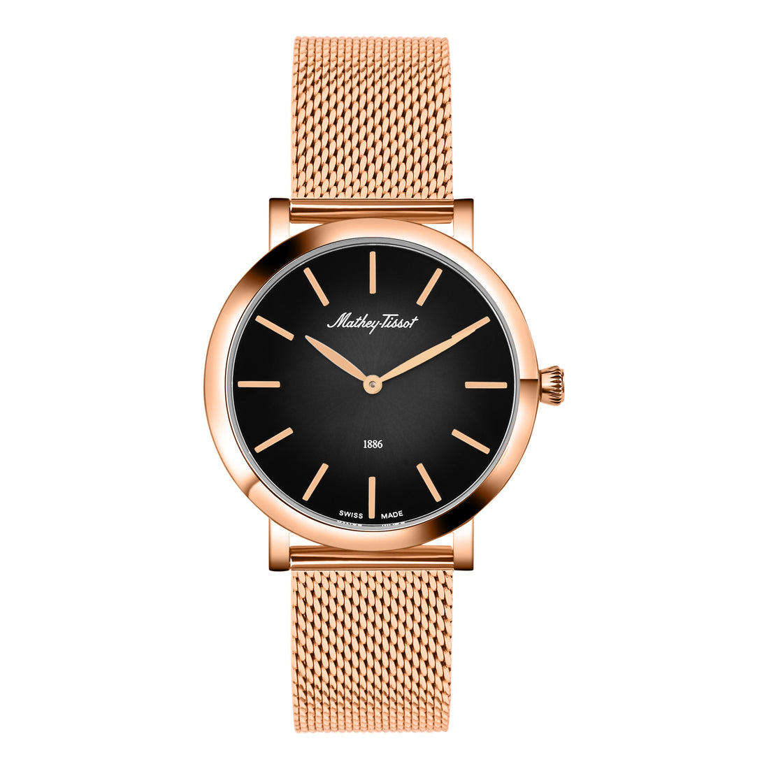 Mathey-Tissot Swiss Made Monsoon  Quartz Ronda 515 Movement Black Dial Analog Watch For - Gents H7916PN