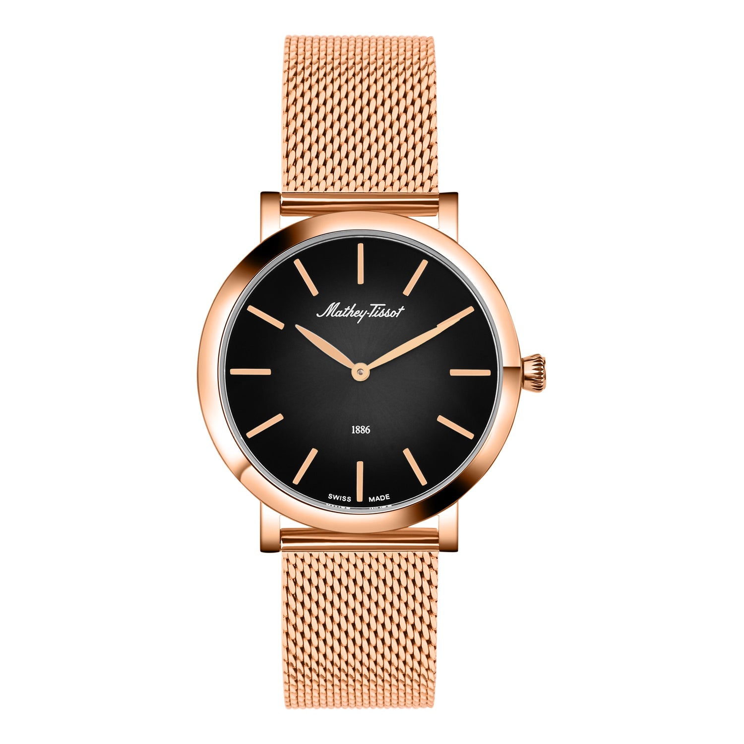 Mathey-Tissot Swiss Made Monsoon  Quartz Ronda 515 Movement Black Dial Analog Watch For - Gents H7916PN